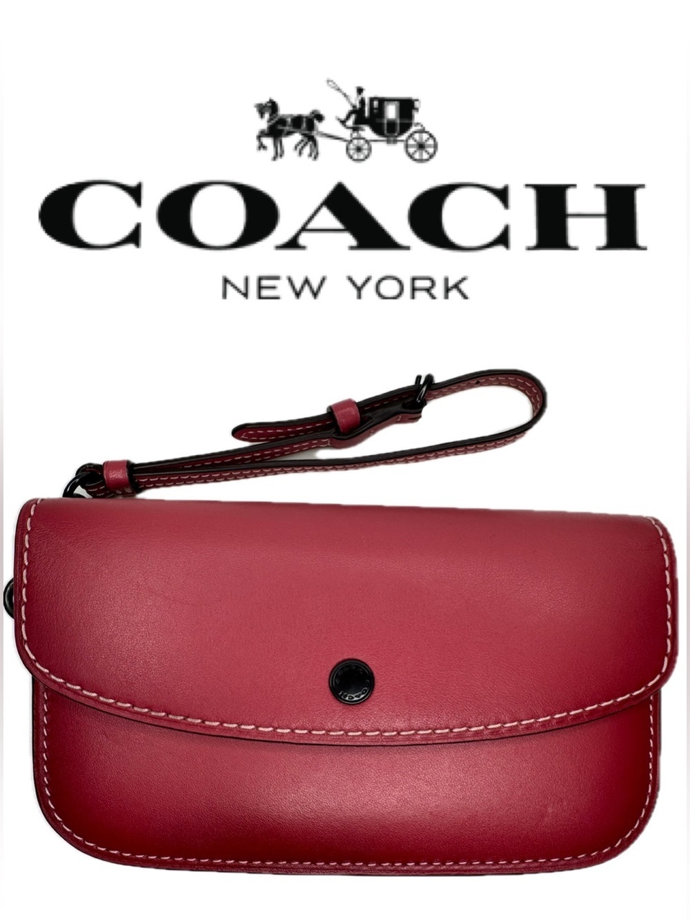 Coach 1941 Pink Glovetanned Clutch Wristlet Wallet